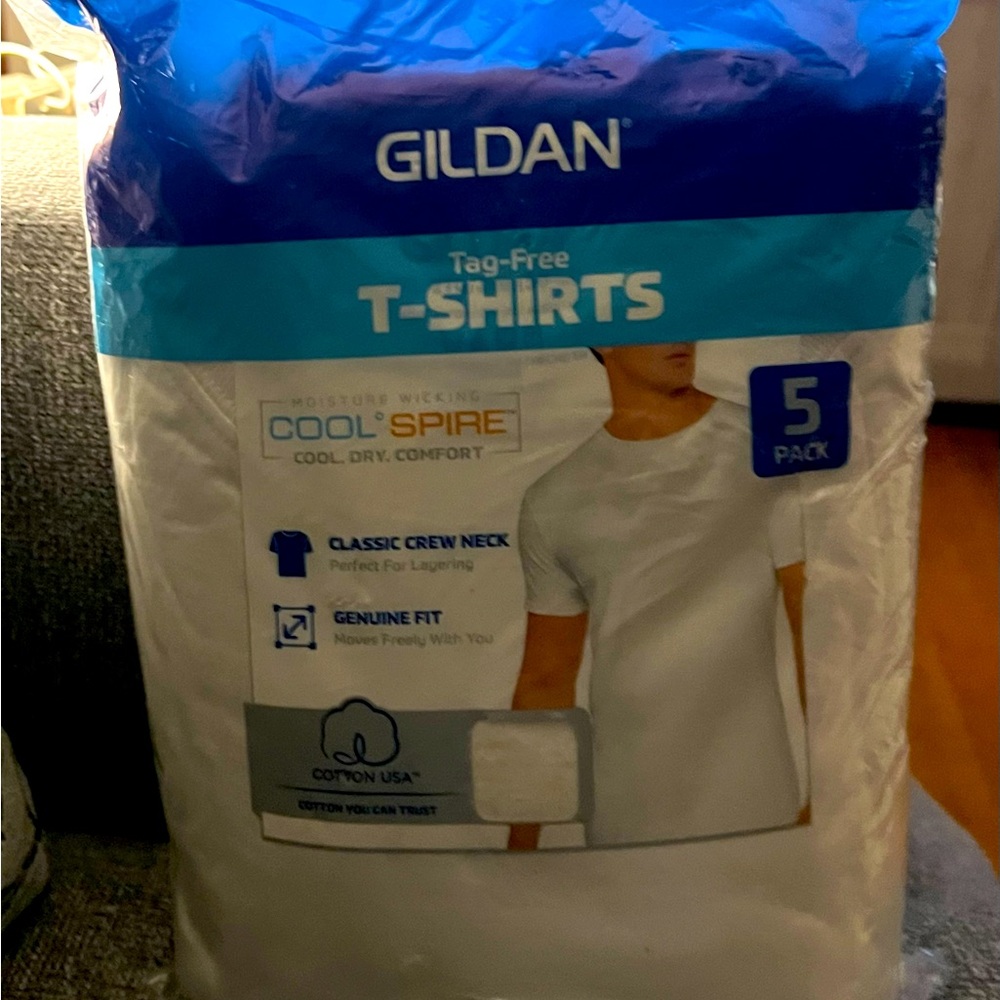 Gildan White Undershirts Soft Cotton Comfort